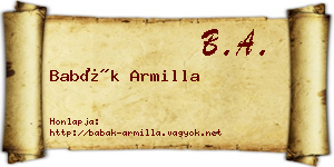 Babák Armilla névjegykártya